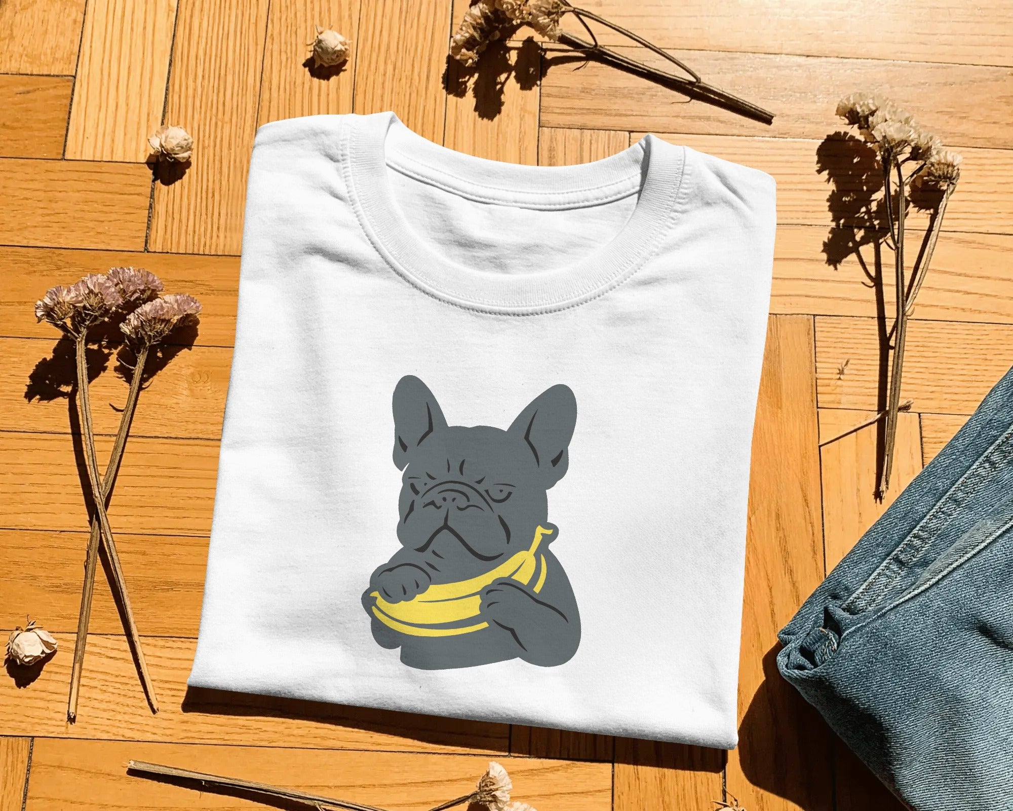 Banana Frenchie T-Shirt | Funny French Bulldog Gift | UK-Made Heavyweight Cotton Tee