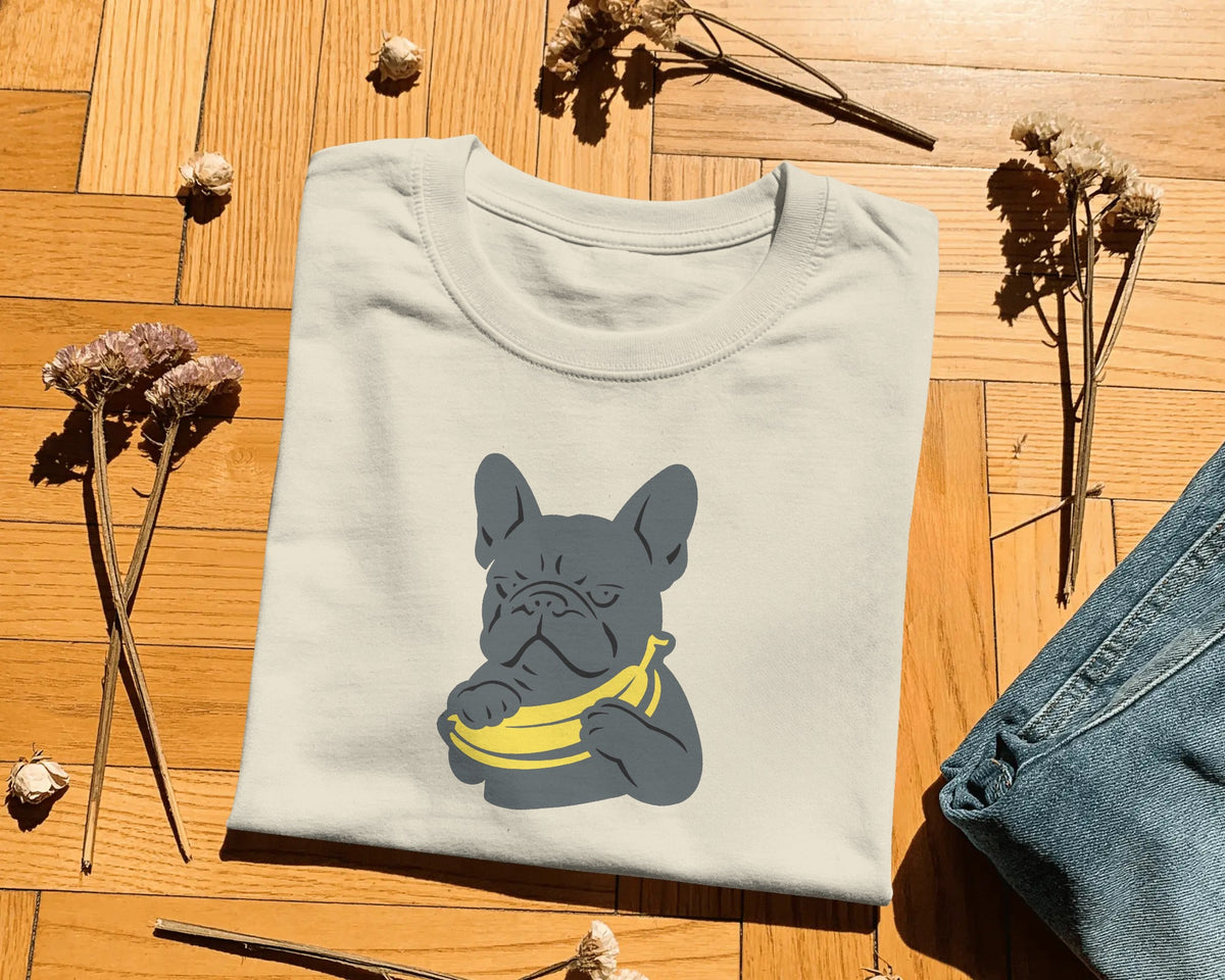 Banana Frenchie T-Shirt | Funny French Bulldog Gift | UK-Made Heavyweight Cotton Tee
