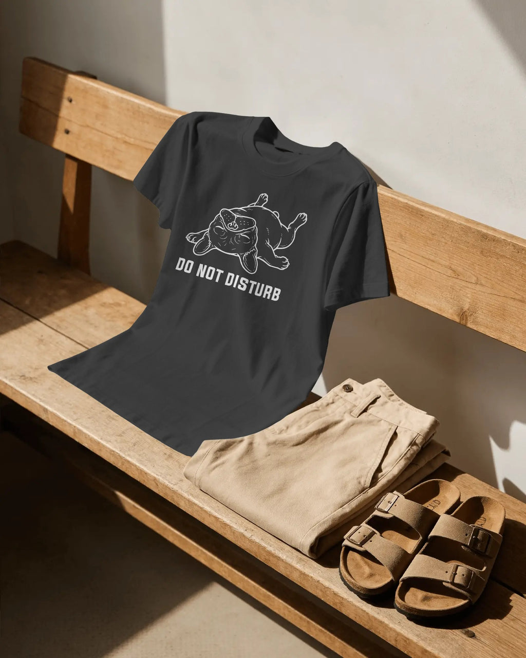 Do Not Disturb Snoring French Bulldog T-Shirt | Funny Frenchie Owner Gift | Heavyweight UK-Made Cotton Tee