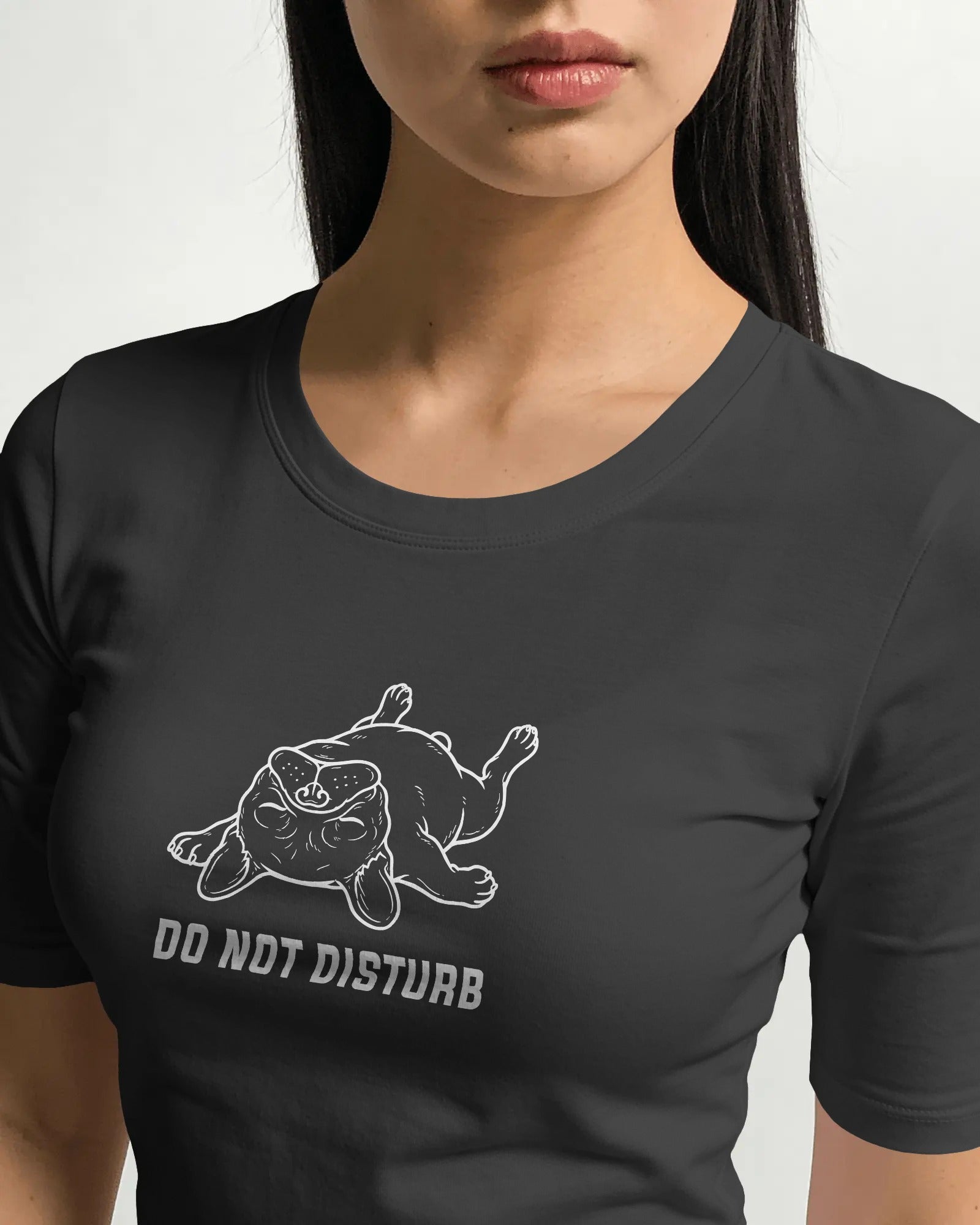 Do Not Disturb Snoring French Bulldog T-Shirt | Funny Frenchie Owner Gift | Heavyweight UK-Made Cotton Tee