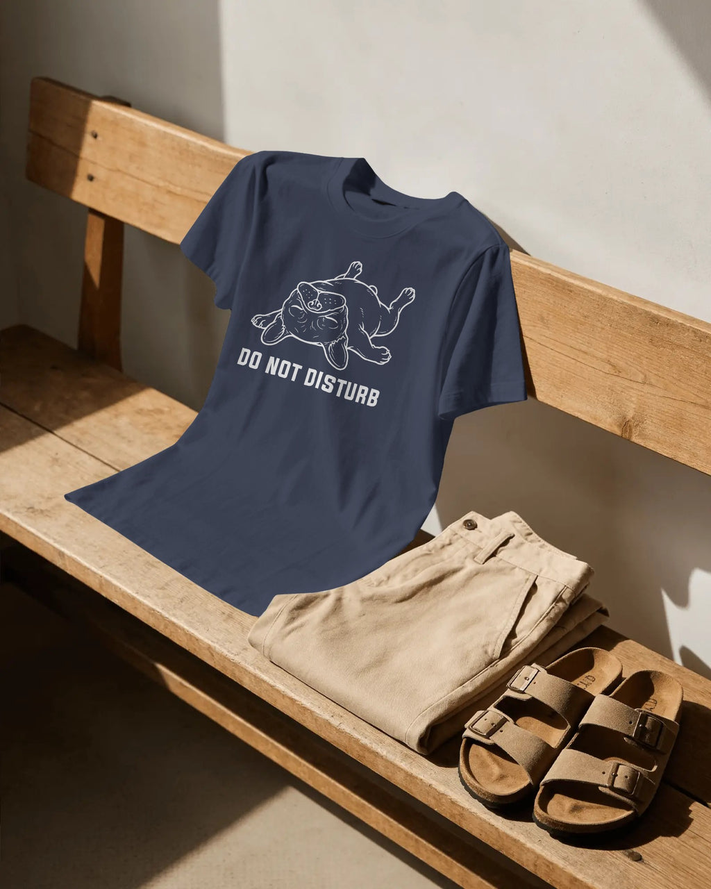 Do Not Disturb Snoring French Bulldog T-Shirt | Funny Frenchie Owner Gift | Heavyweight UK-Made Cotton Tee