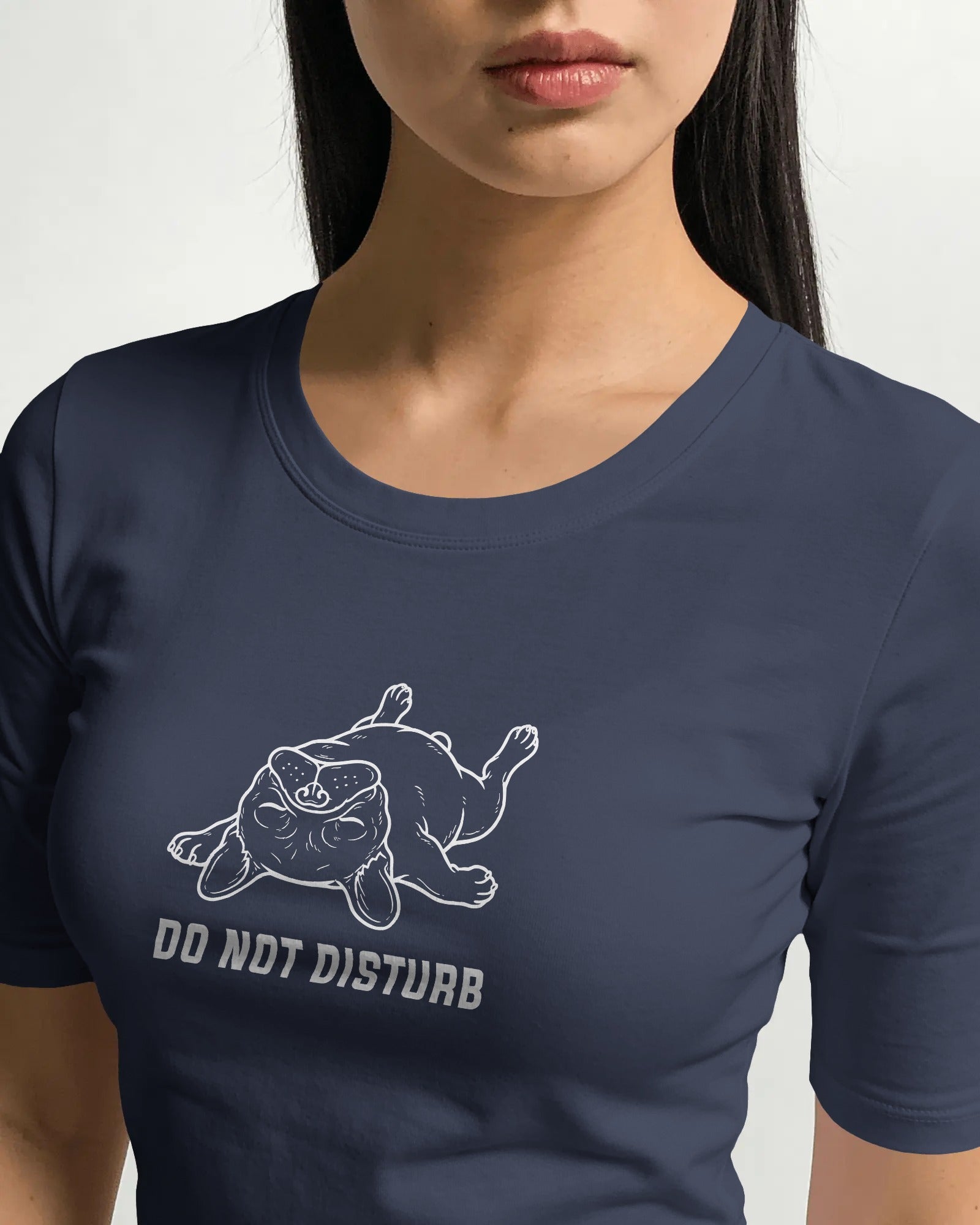 Do Not Disturb Snoring French Bulldog T-Shirt | Funny Frenchie Owner Gift | Heavyweight UK-Made Cotton Tee
