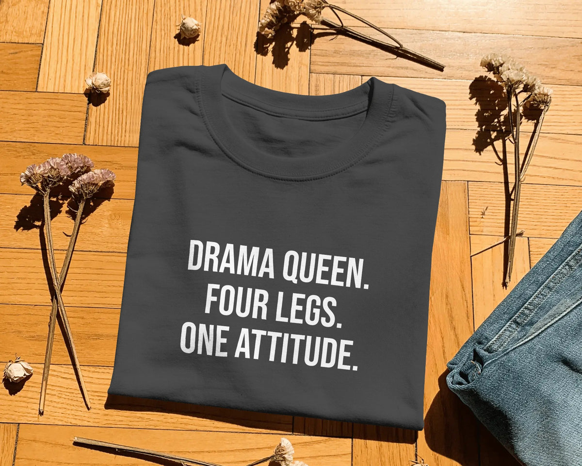 Drama Queen T-Shirt | Funny French Bulldog Owner Gift | UK-Made Heavyweight Cotton Tee