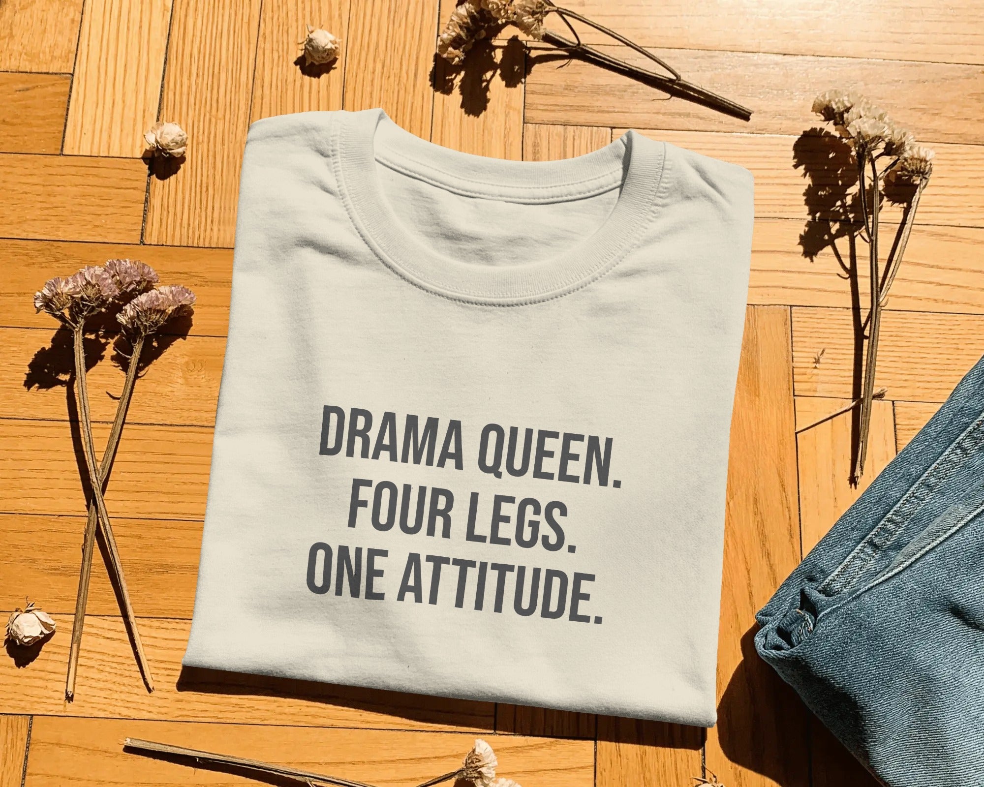 Drama Queen T-Shirt | Funny French Bulldog Owner Gift | UK-Made Heavyweight Cotton Tee