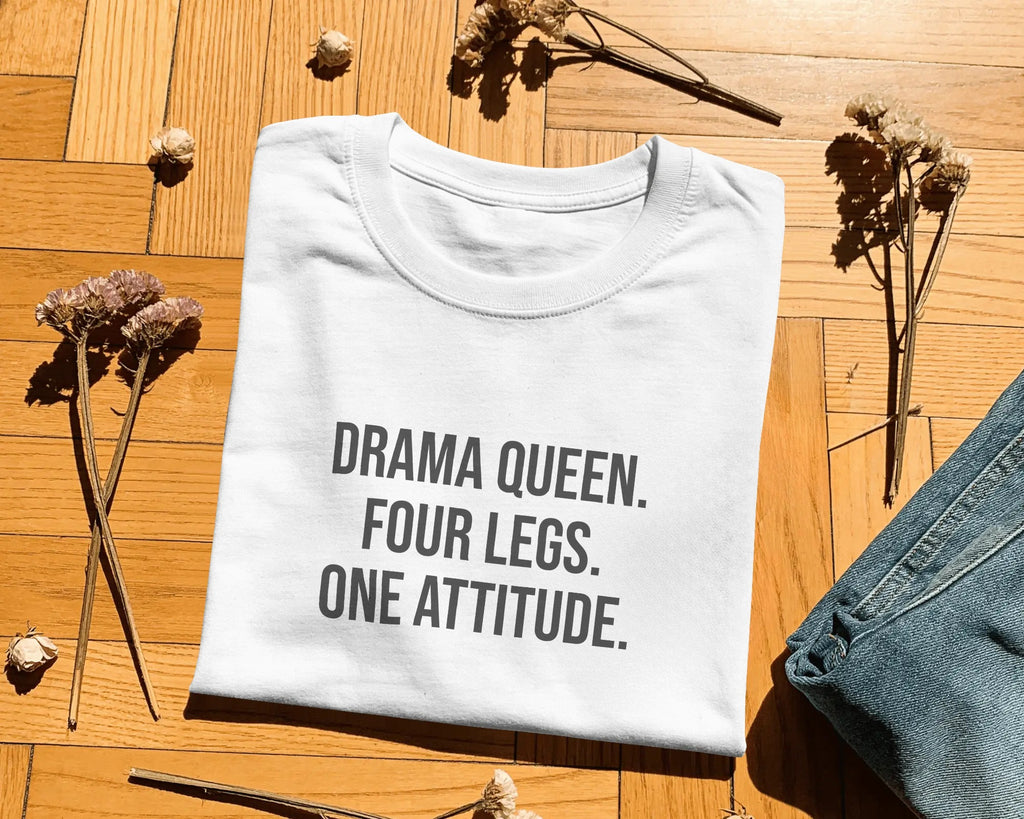 Drama Queen T-Shirt | Funny French Bulldog Owner Gift | UK-Made Heavyweight Cotton Tee
