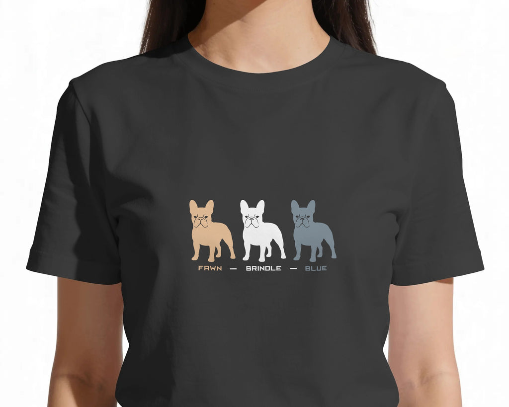 French Bulldog Colours T-Shirt | Fawn Brindle Blue Frenchie Gift | UK-Made Heavyweight Cotton Tee