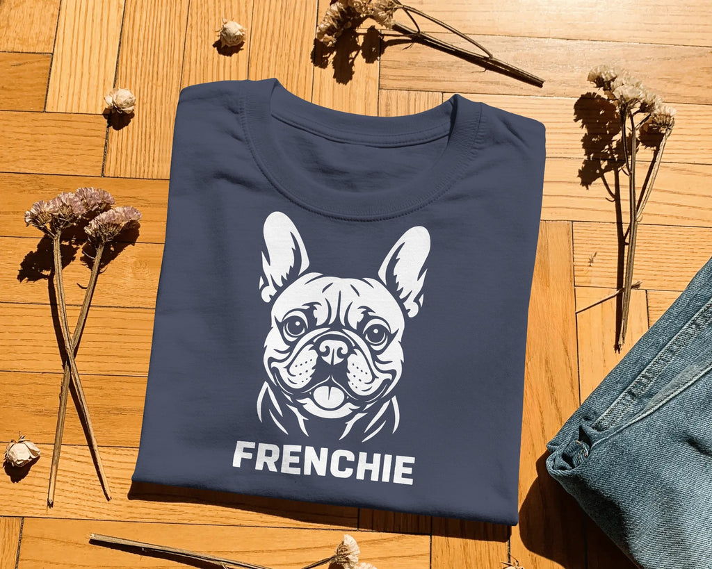 French Bulldog Portrait T-Shirt | Frenchie Face Owner Gift | UK-Made Heavyweight Cotton Tee