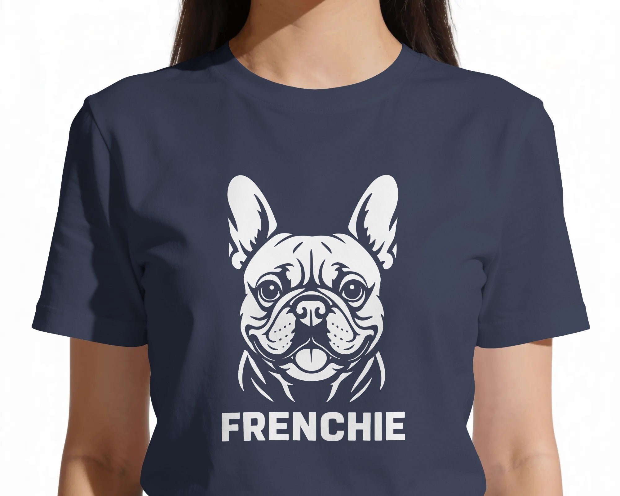 French Bulldog Portrait T-Shirt | Frenchie Face Owner Gift | UK-Made Heavyweight Cotton Tee