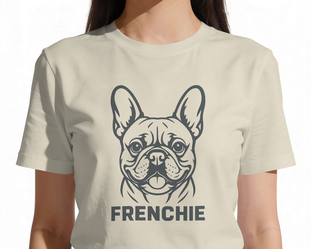 French Bulldog Portrait T-Shirt | Frenchie Face Owner Gift | UK-Made Heavyweight Cotton Tee