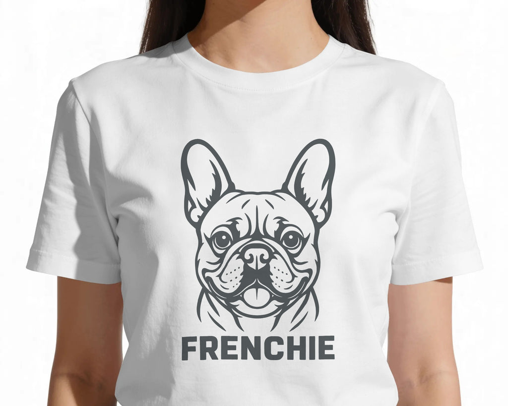 French Bulldog Portrait T-Shirt | Frenchie Face Owner Gift | UK-Made Heavyweight Cotton Tee
