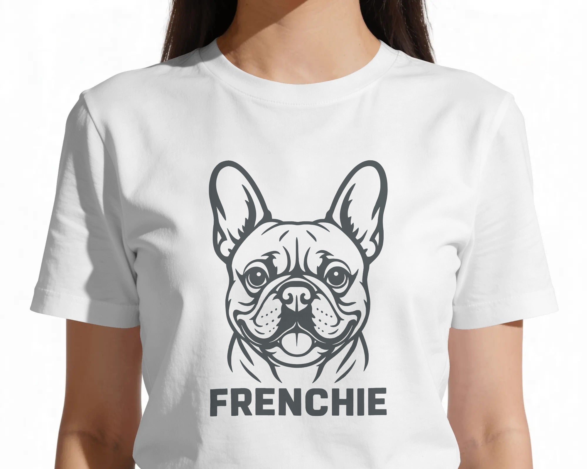 French Bulldog Portrait T-Shirt | Frenchie Face Owner Gift | UK-Made Heavyweight Cotton Tee