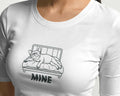 Mine. Bed-Stealing French Bulldog T-Shirt | Funny Frenchie Owner Gift | Heavyweight UK-Made Cotton Tee