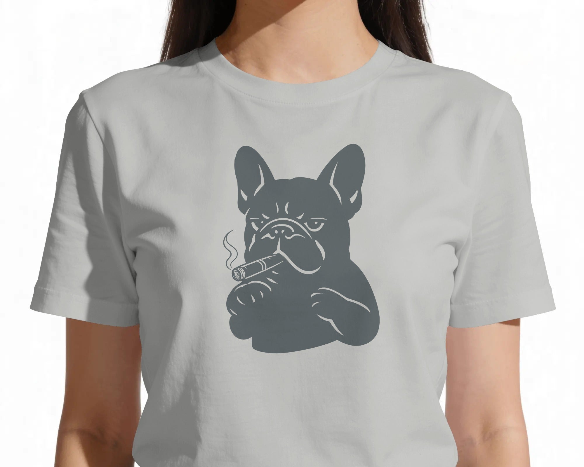 Cigar Frenchie T-Shirt | Funny French Bulldog Gift | UK-Made Heavyweight Cotton Tee