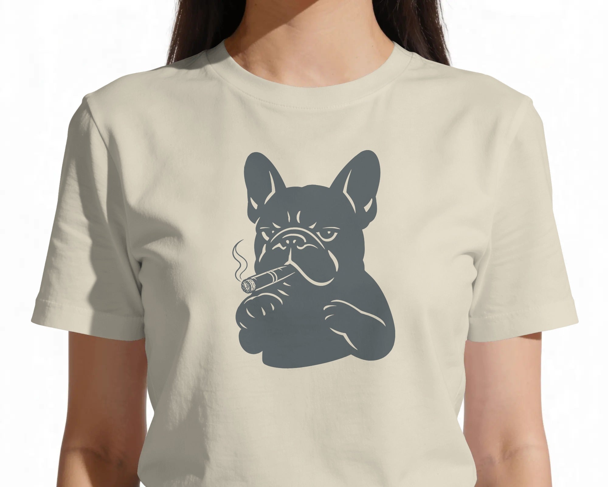 Cigar Frenchie T-Shirt | Funny French Bulldog Gift | UK-Made Heavyweight Cotton Tee