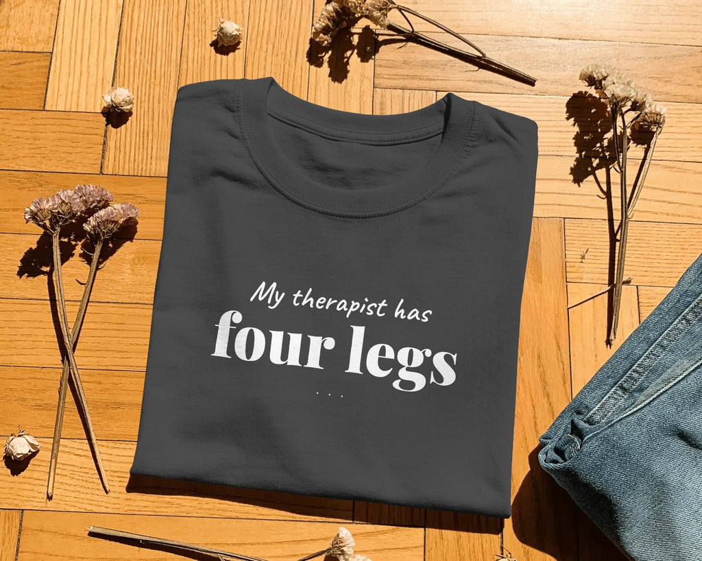 My Therapist Has Four Legs T-Shirt | Funny French Bulldog Owner Gift | UK-Made Heavyweight Cotton Tee