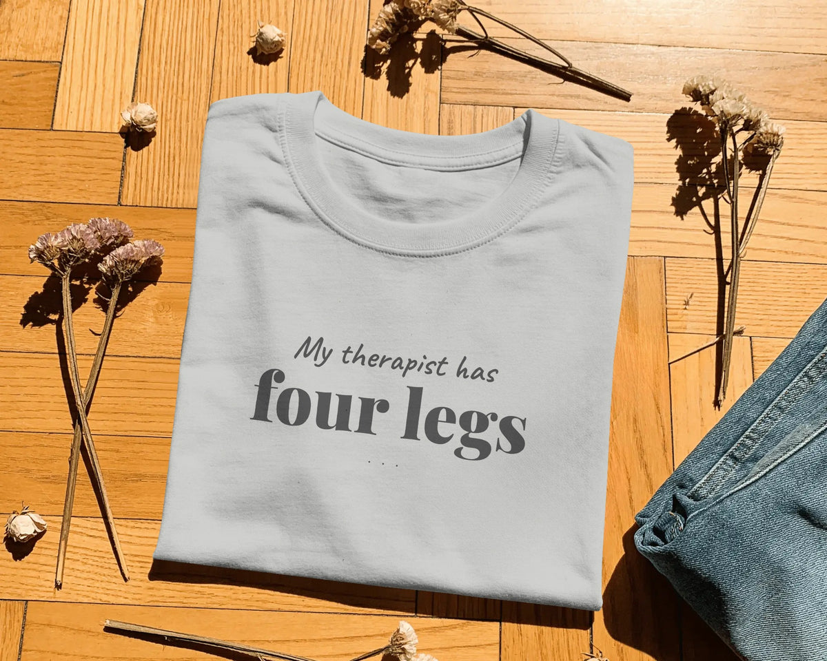 My Therapist Has Four Legs T-Shirt | Funny French Bulldog Owner Gift | UK-Made Heavyweight Cotton Tee