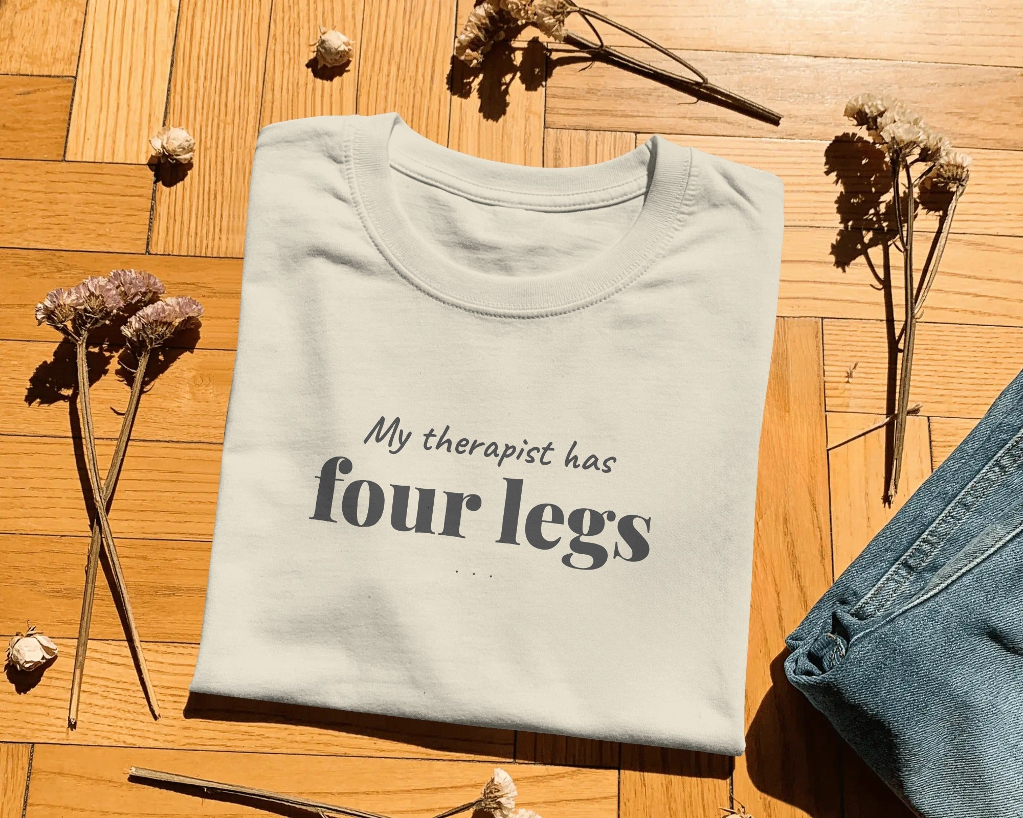 My Therapist Has Four Legs T-Shirt | Funny French Bulldog Owner Gift | UK-Made Heavyweight Cotton Tee