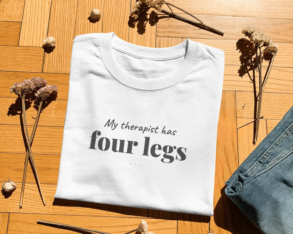 My Therapist Has Four Legs T-Shirt | Funny French Bulldog Owner Gift | UK-Made Heavyweight Cotton Tee