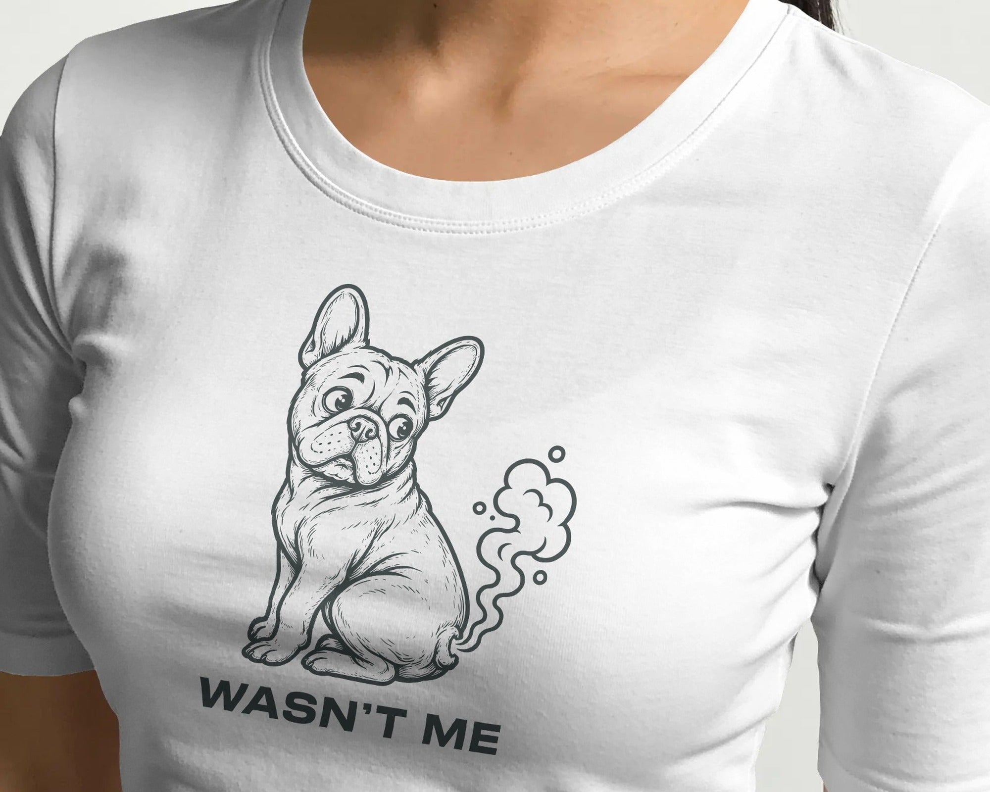 Wasn't Me Farting French Bulldog T-Shirt | Funny Frenchie Owner Gift | Heavyweight UK-Made Cotton Tee