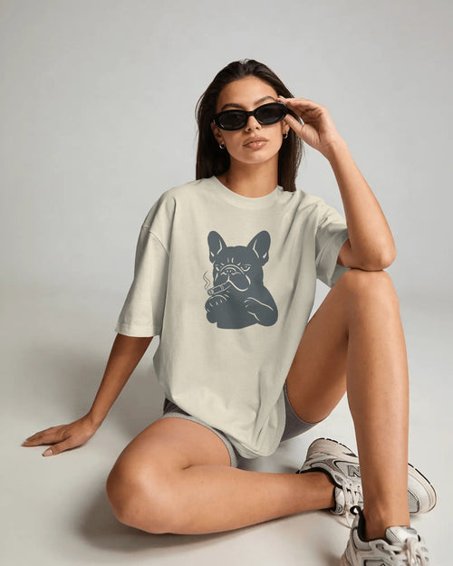 Cigar Frenchie T-Shirt | Funny French Bulldog Gift | UK-Made Heavyweight Cotton Tee