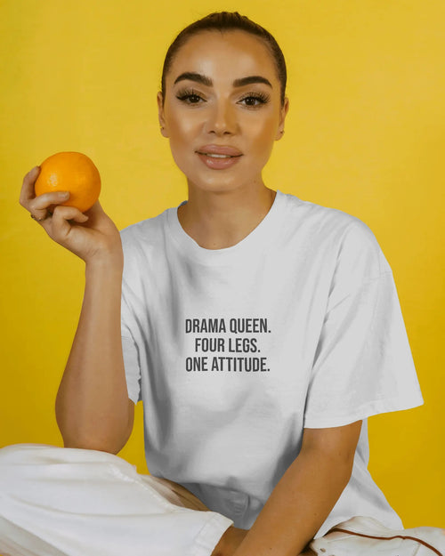 Drama Queen T-Shirt | Funny French Bulldog Owner Gift | UK-Made Heavyweight Cotton Tee