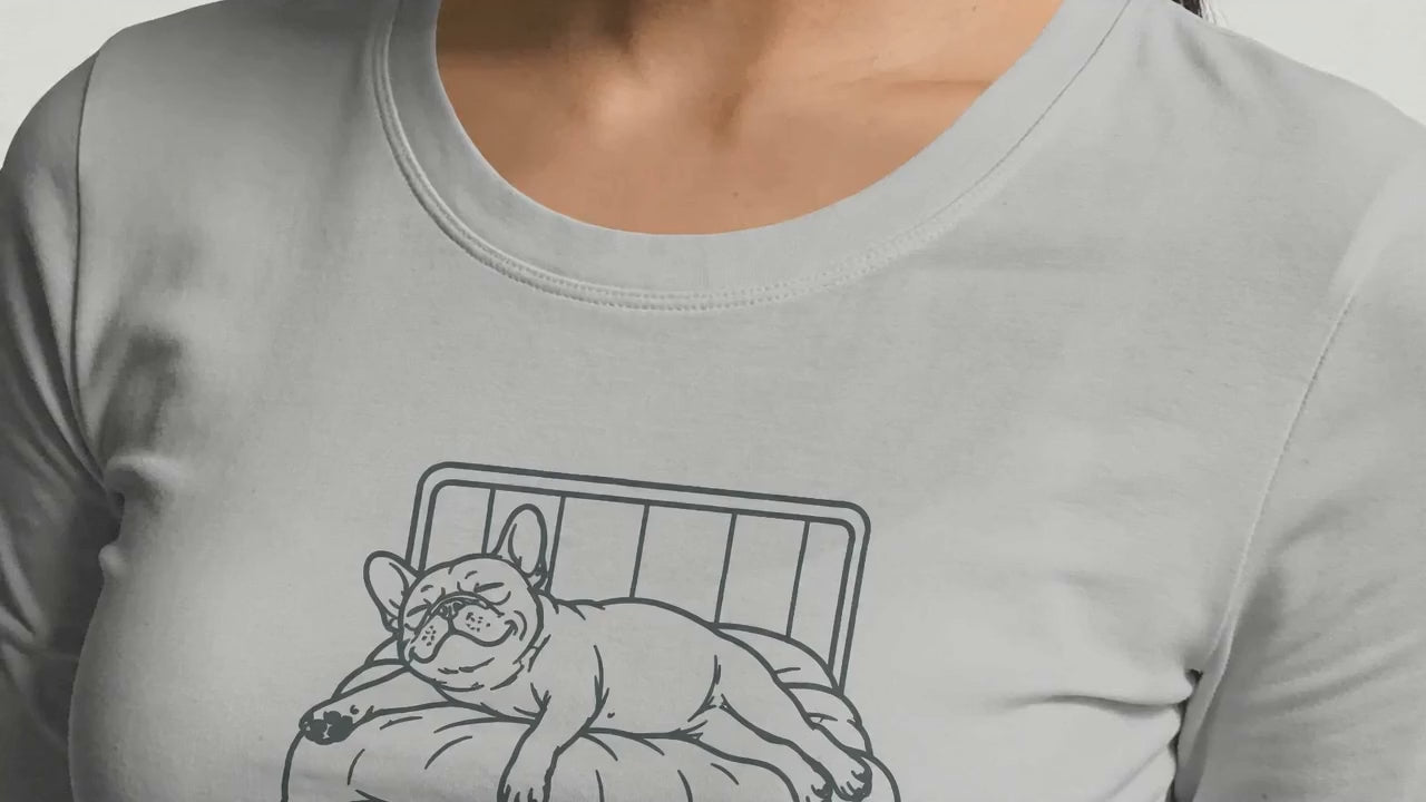Mine. Bed-Stealing French Bulldog T-Shirt | Funny Frenchie Owner Gift | Heavyweight UK-Made Cotton Tee
