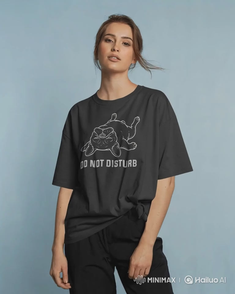 Do Not Disturb Snoring French Bulldog T-Shirt | Funny Frenchie Owner Gift | Heavyweight UK-Made Cotton Tee