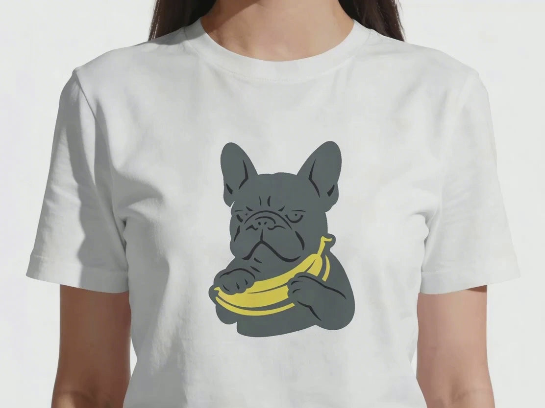 Banana Frenchie T-Shirt | Funny French Bulldog Gift | UK-Made Heavyweight Cotton Tee