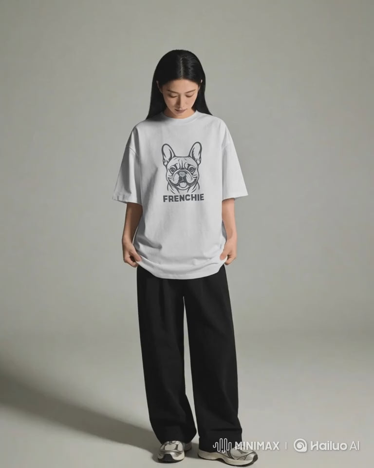 French Bulldog Portrait T-Shirt | Frenchie Face Owner Gift | UK-Made Heavyweight Cotton Tee